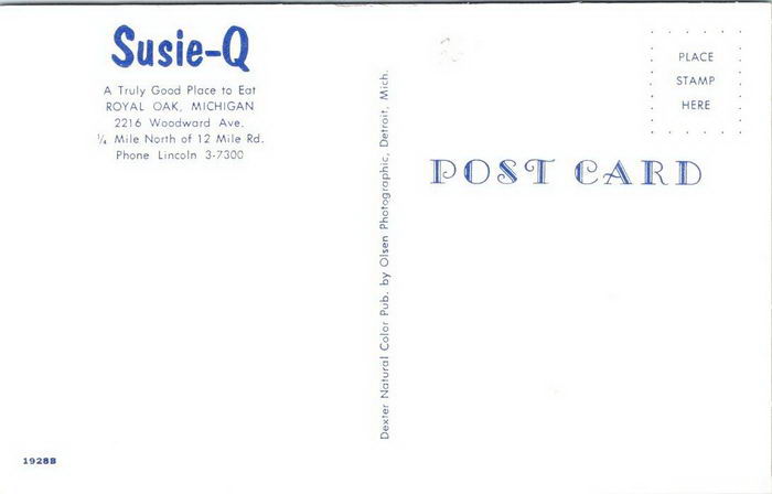 Susie-Q Chick N Chips - Old Postcard (newer photo)